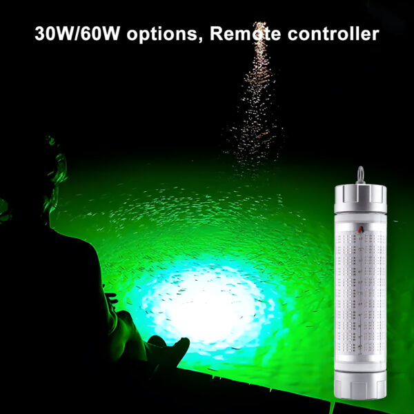 Green Led Fishing Lights 60W 360 Degree Glow Farmed Salmon with Dimmer - Image 5