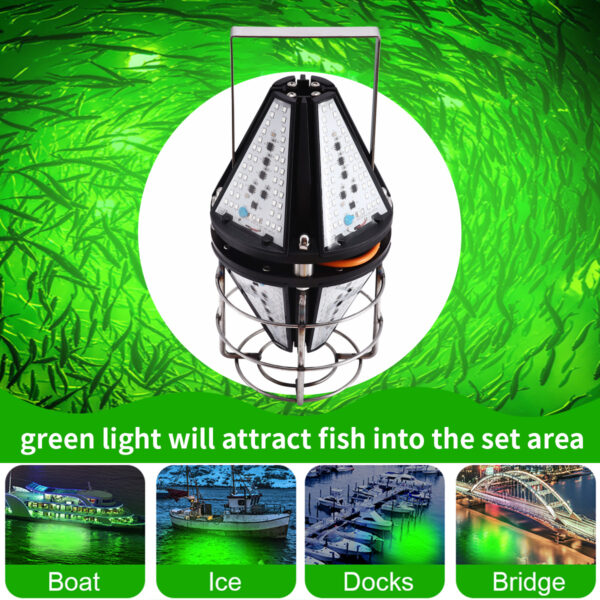 IP68 Waterproof Attraction Lamp 400W Lure Catching Salmon Green Fishing Light - Image 4