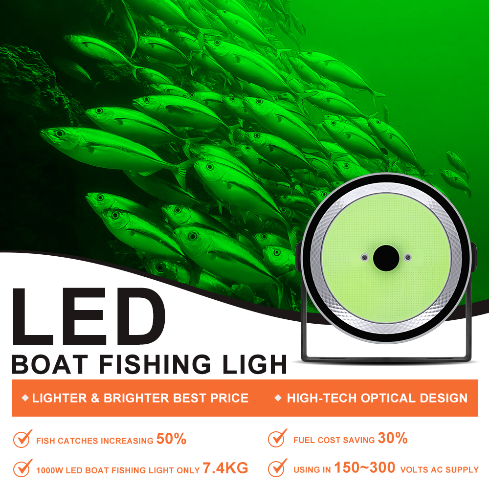 1500W LED Squid Green Color WaterproofIP68Fishing Boat Lighting