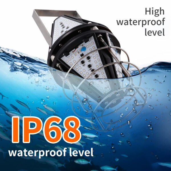 IP68 Waterproof Attraction Lamp 400W Lure Catching Salmon Green Fishing Light