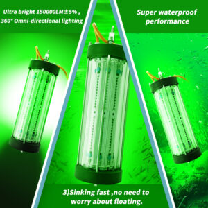 IP68LED Fishing Light 2000W 180000LM Use It in Fishing Farms Green Fishing Light