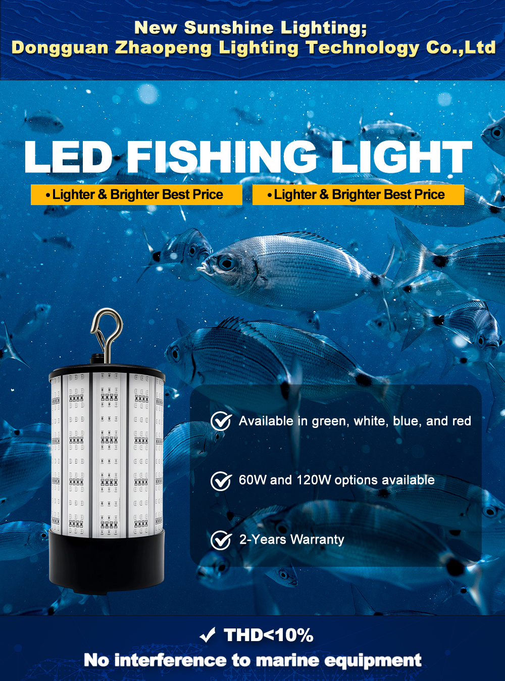 DC 12V Green Fishing Reflector Light IP68 Catching Salmon Large Fish 60W 120W - Image 3