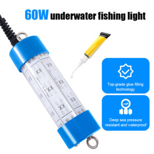 Green Underwater Led Deep Drop Fishing Lamp 60w IP68 Double Waterproof Water Fall Fortin with Light and Fish