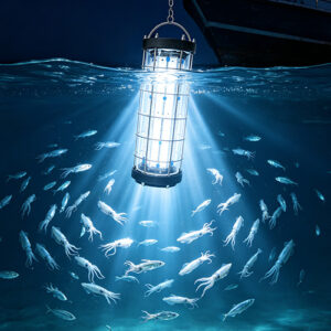 8000W Anti-Corrosion Stainless Steel Cage Submersible Underwater Fishing Light Stick All Night Runtime Deep Sea