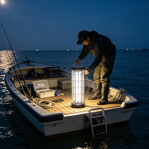 8000W Anti-Corrosion Stainless Steel Cage Submersible Underwater Fishing Light Stick All Night Runtime Deep Sea - Image 3