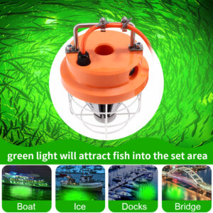 Fish Green Fishing Light Led Fishing Light Underwater IP68 Waterproof Attraction Lamp 400W Lure Catching Salmon Large
