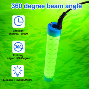 Led Fish Attracting Fishing Light 300W IP68 AC/DC 27000LM Squid Light Outdoor Waterproof Retro Tent Lamp Fishing