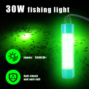 30w Water Proof Commercial Fishing Lights 360 Degree Green Underwater Flash LED Fishing Lamp